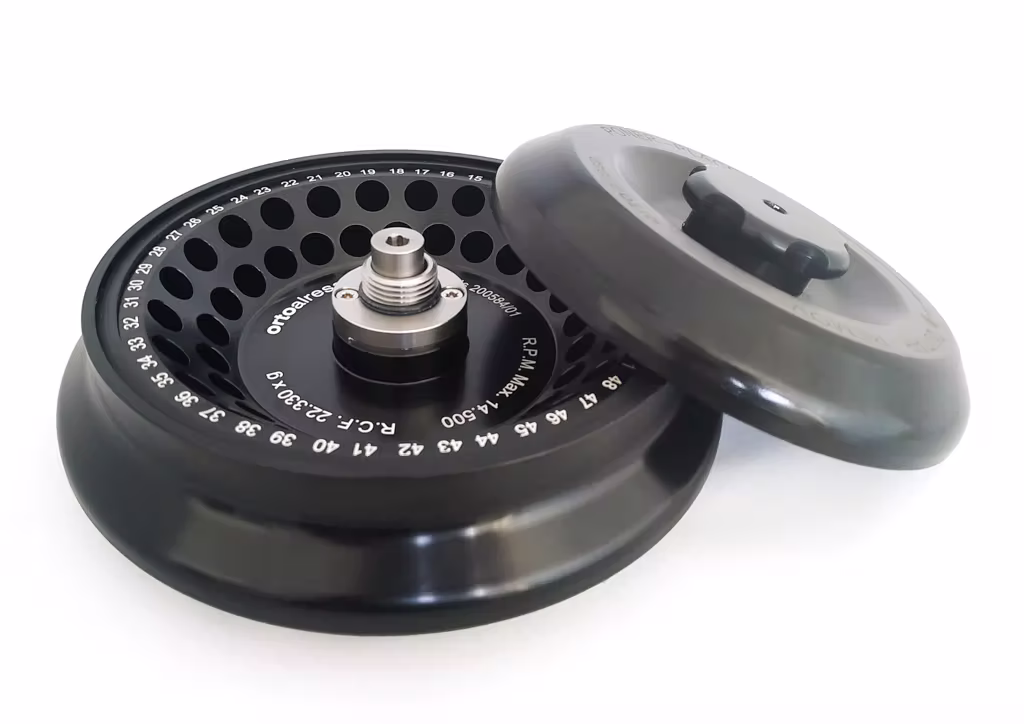 angular rotator for refrigerated hematocrit centrifuge